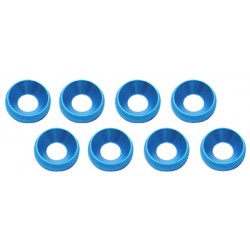 DISC..M3 Flat Head Screw Aluminum Washer Blue (8pcs)