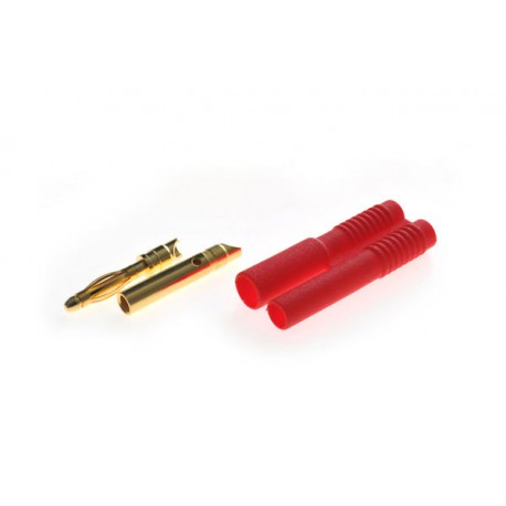 Connector : 2.0mm gold plated plug with red housing (10pcs)