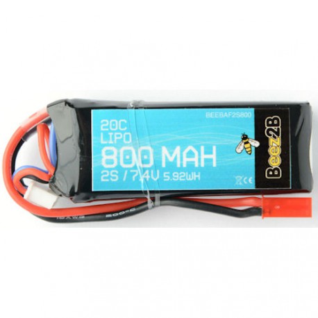 DISC.. 2S 7.4v 800mAh 20C Lipo Battery (13 x 26 x 70mm - 55g - Bec)