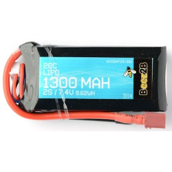 DISC.. 2S 7.4v 1300mAh 20C Lipo Battery (16 x 35 x 72mm - 82g - Deans