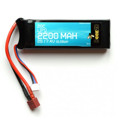 DISC.. Batterie Lipo 2S 7.4v 2200mAh 20C (16 x 35 x 102mm - 115gr - D