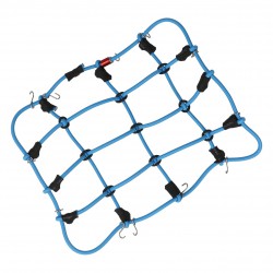 Luggage net with hooks (150 x 120 mm) - blue