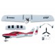 Low wing trainer 1100mm :  C400 PNP kit - Red