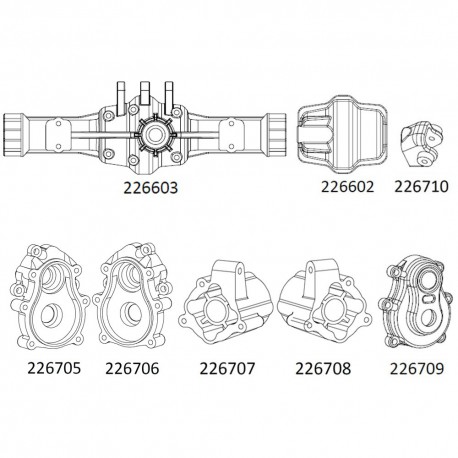 EMOX - Rear axle housing assembly