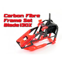 Carbon Fibre Frame Set - Blade 130X ( Red )