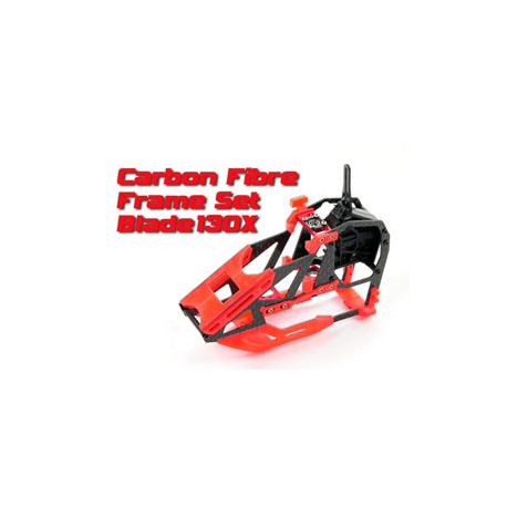 Carbon Fibre Frame Set - Blade 130X ( Red )